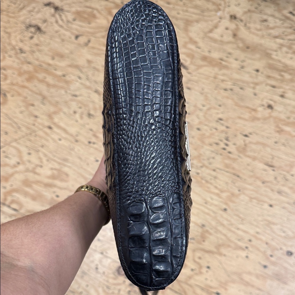 Brahmin Katie Black Croc-Embossed Crossbody Bag - Picture 6 of 8